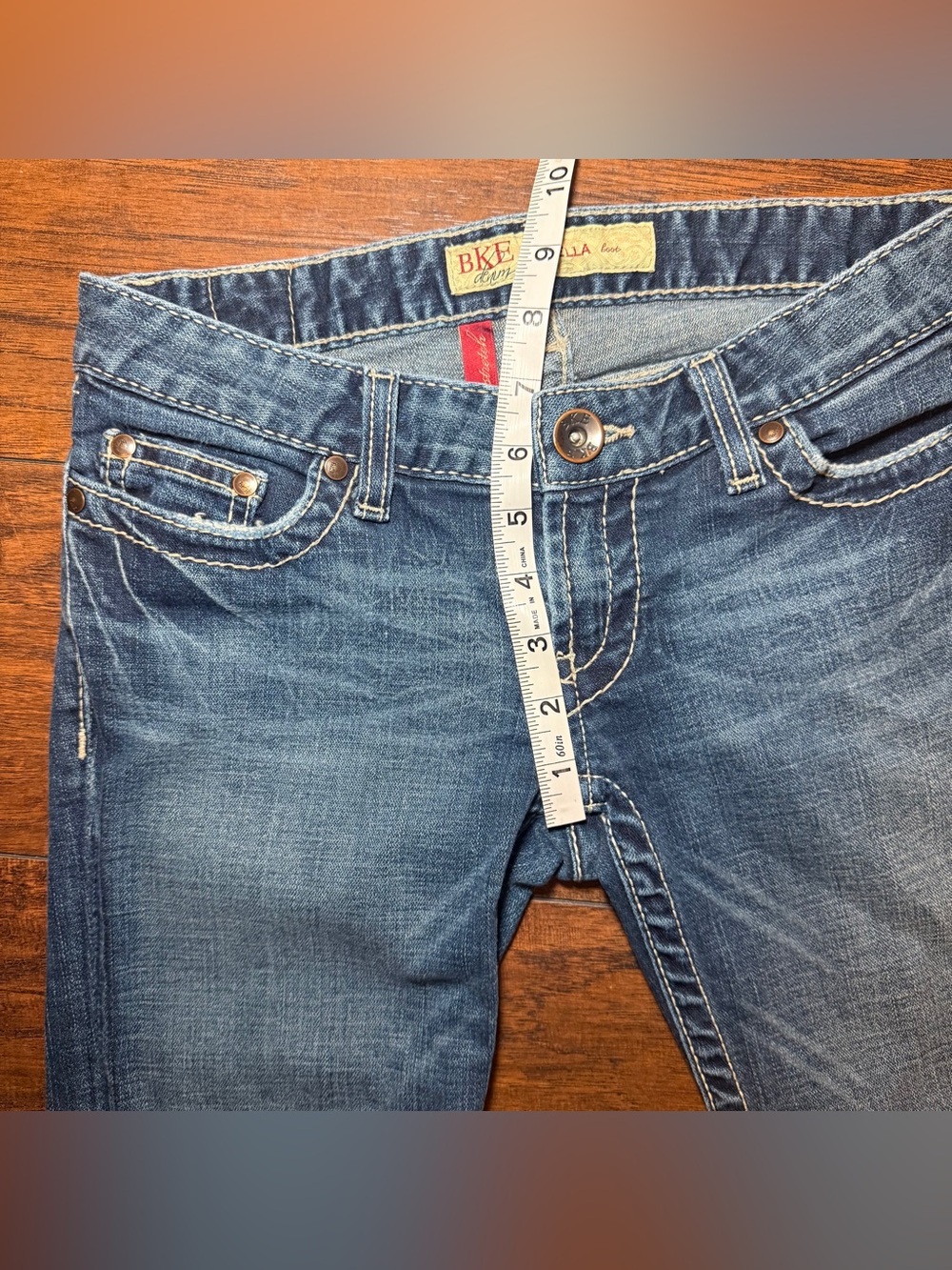 BKE Stella 2000s Low Rise Bootcut Jeans 30 Inseam Thick Stitch Y2K Western Denim - Picture 10 of 10